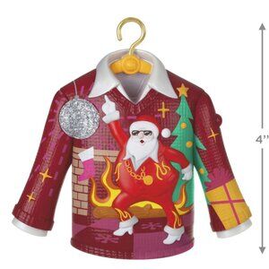 NIB-Hallmark Keepsake Ornament 2021 Disco Inferno Ugly Christmas Sweater w/Sound
